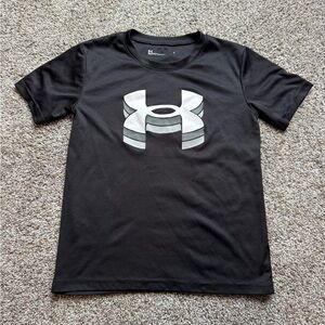 Under Armour Kids Black and Gray Logo Tee